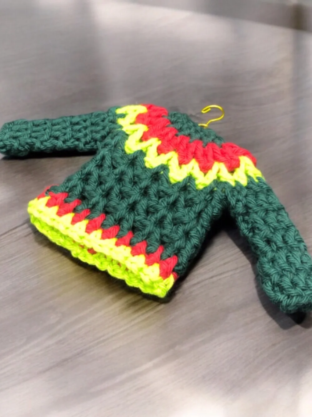 Mini Crochet Sweater Ornament, Gift Tag, Bag Accessory